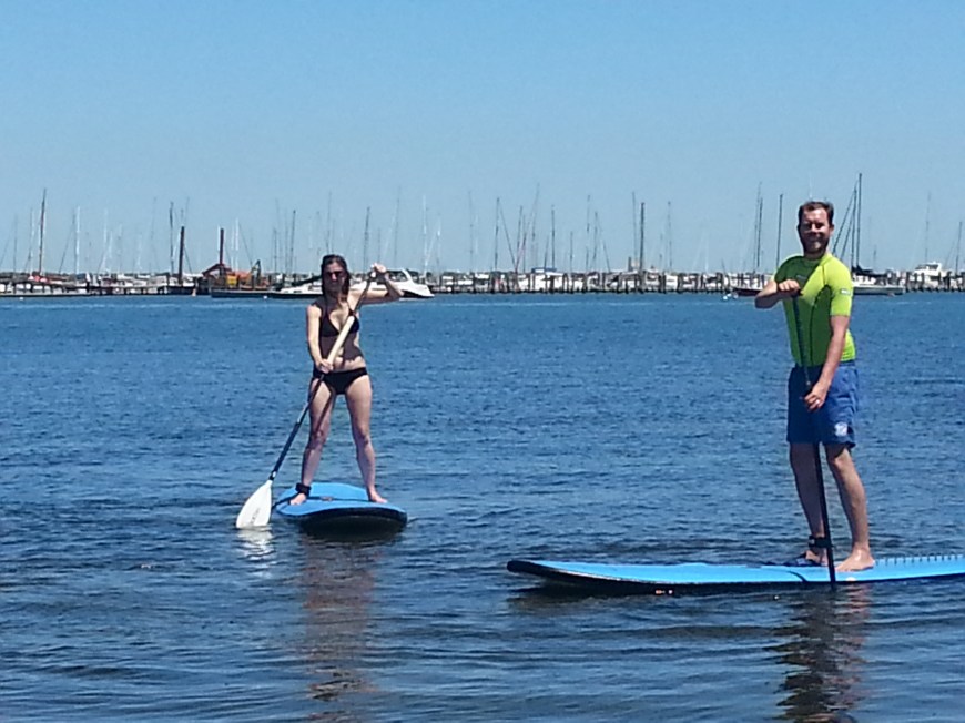 Paddle boarding in St Kilda harbour