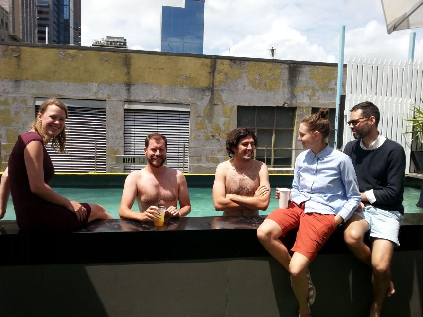 Rooftop pool fun with 